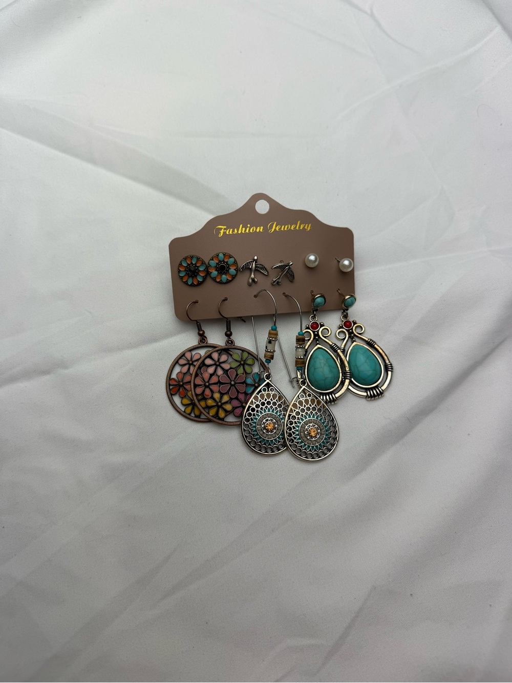 Fashion Jewelry Turquoise and Multicolor Earring Set - Women Jewelry